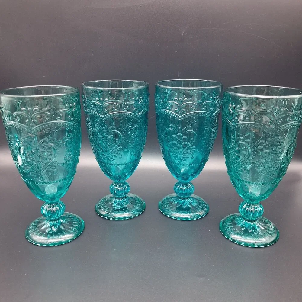 The Pioneer Woman Amelia 14.7 ounce Glass Set of 4 Teal Green